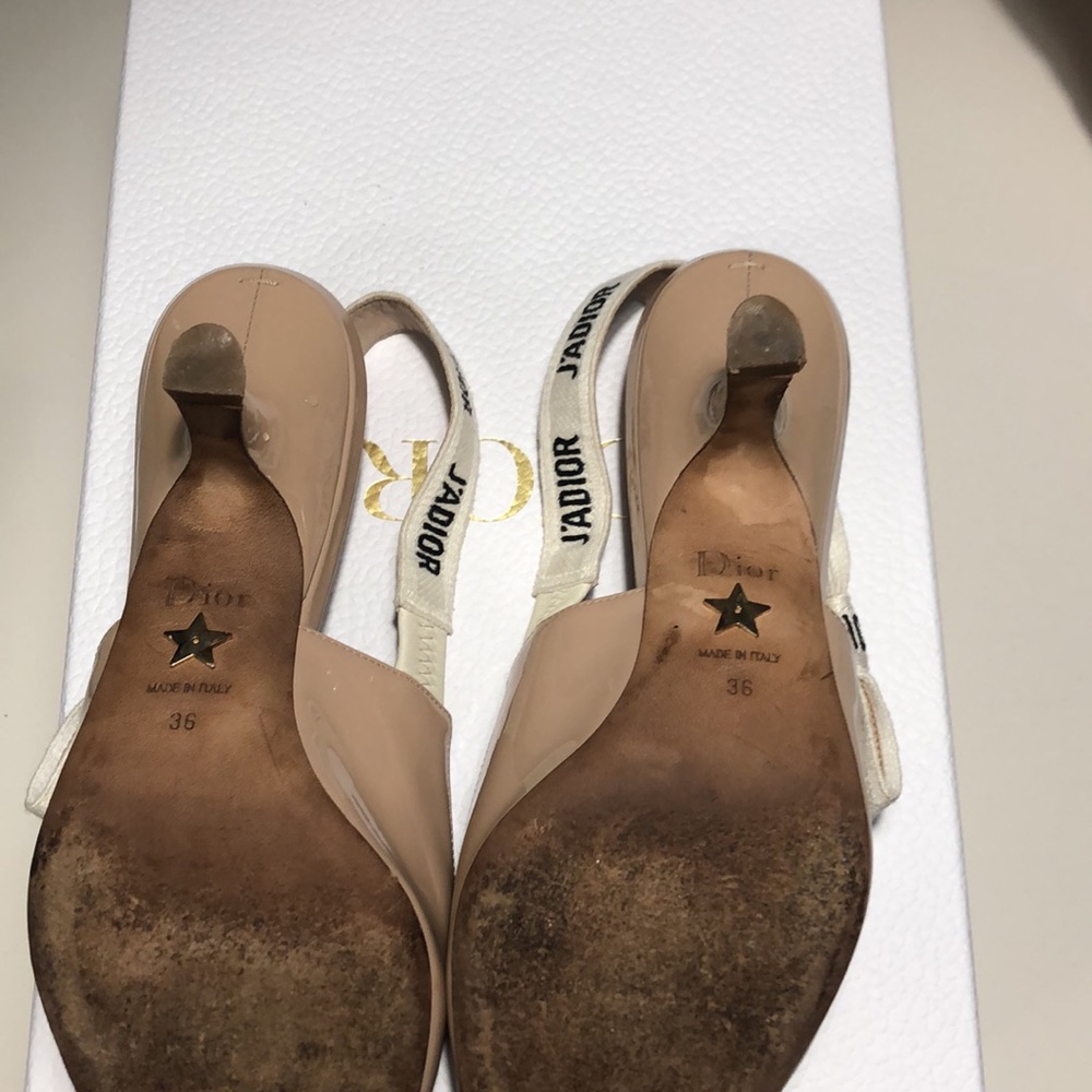 Gently worn J’ADior Patient leather slingback kitten heels size 36 - Picture 5 of 8